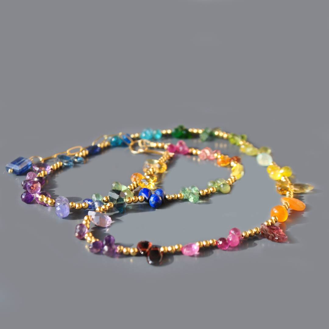 collier goutte facette saphir zircon-3