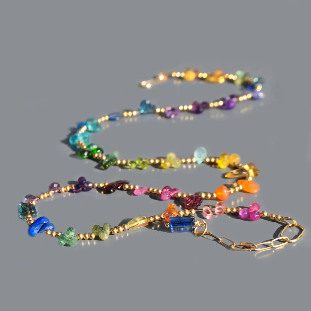 collier goutte facette saphir zircon-8