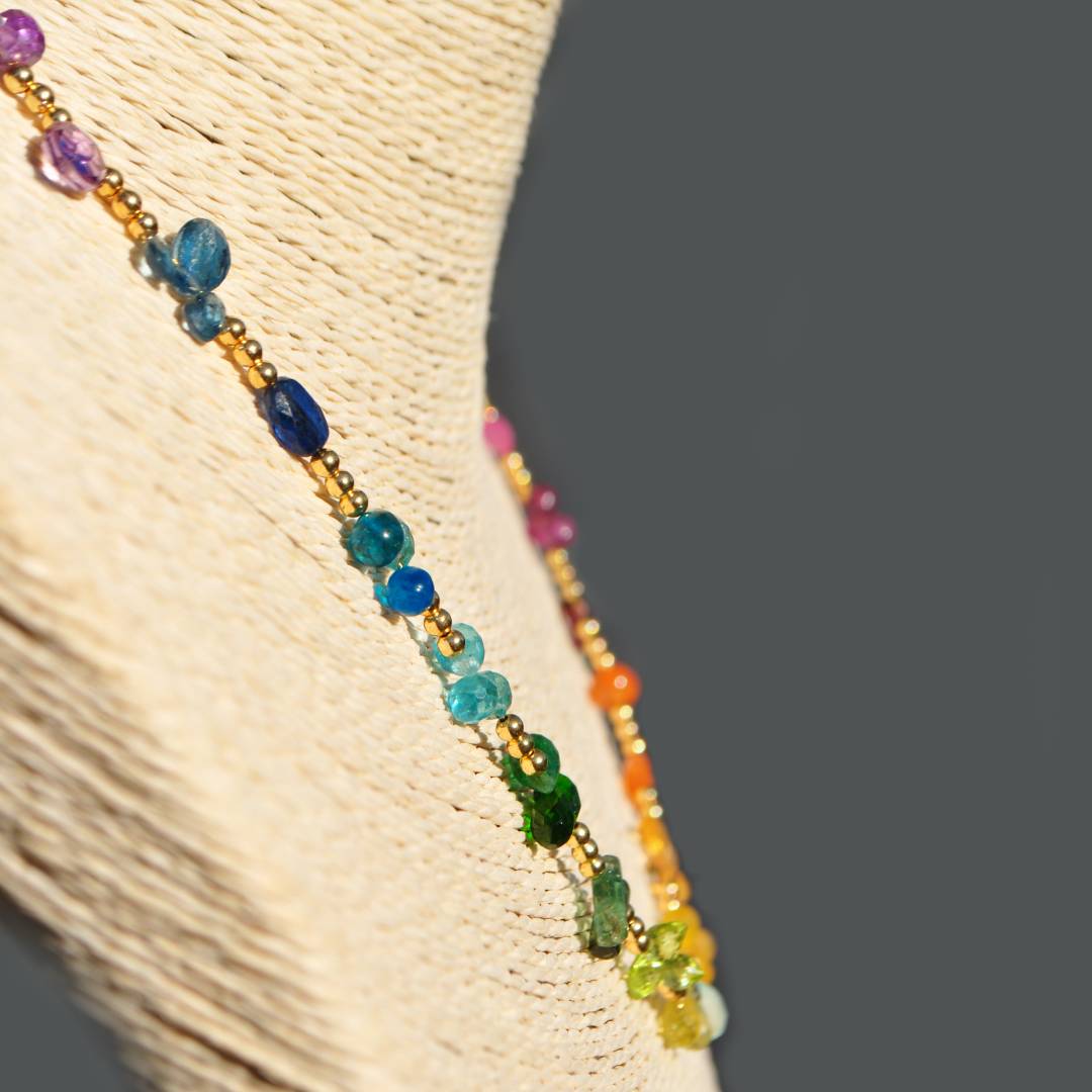 collier goutte facette saphir zircon-A