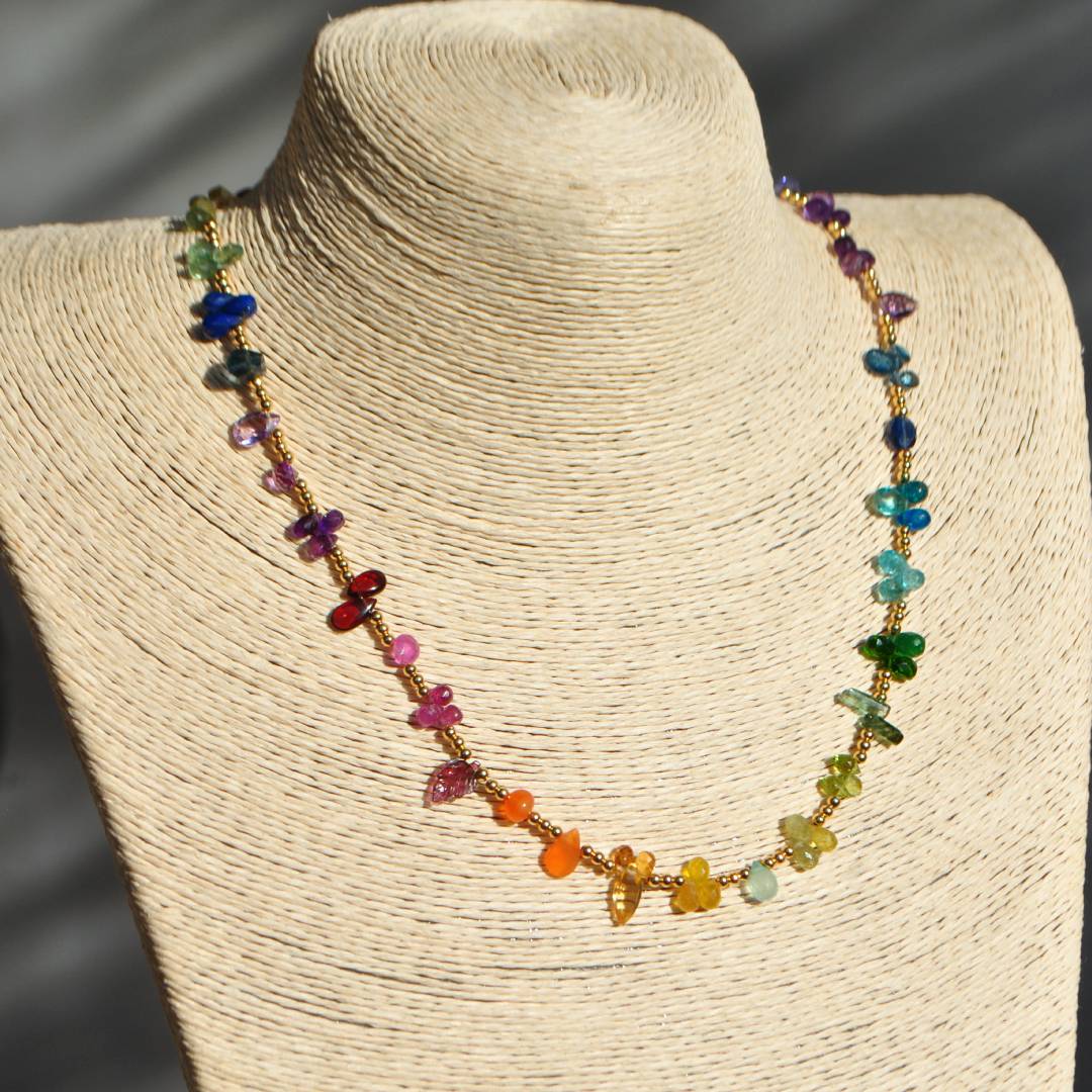 collier goutte facette saphir zircon-C