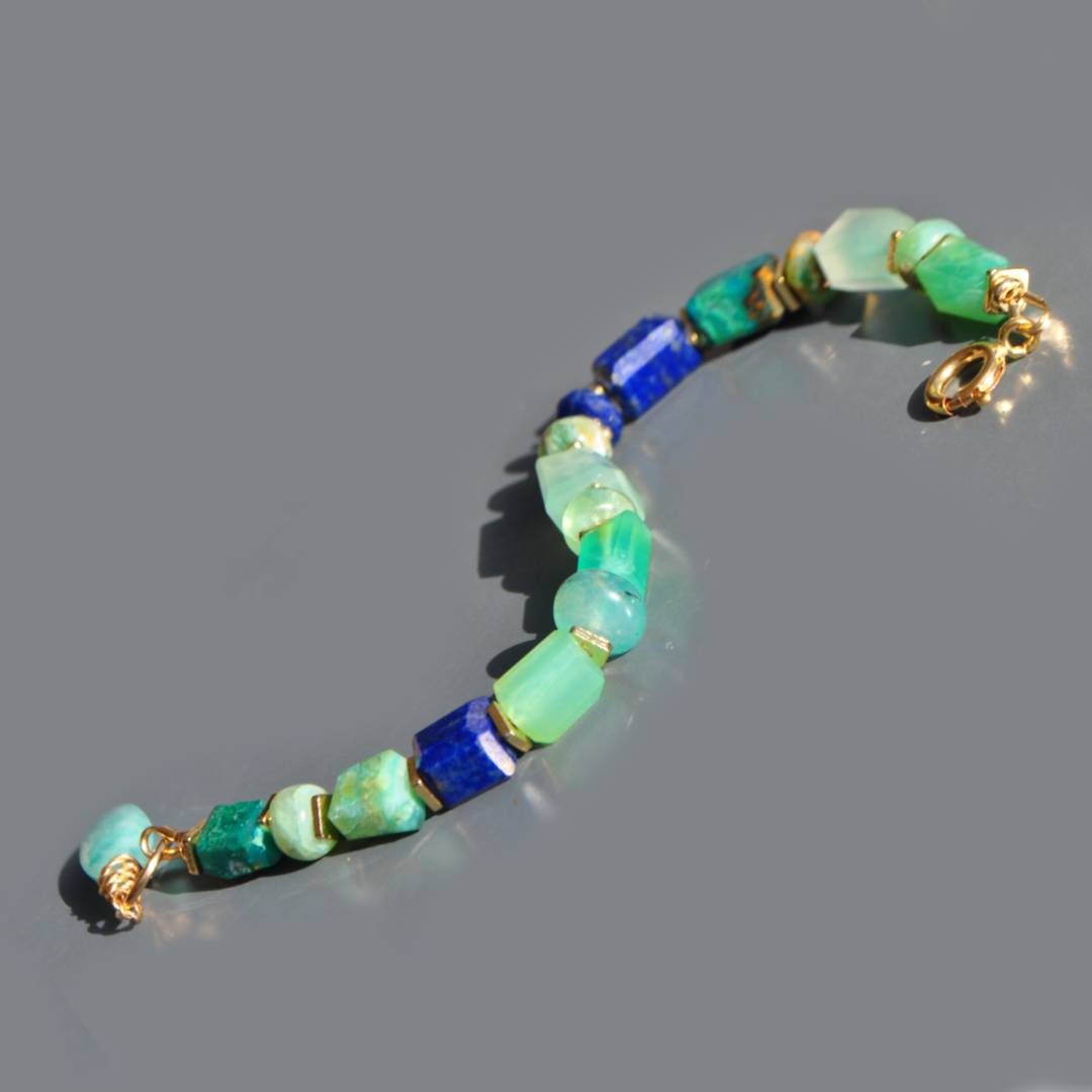 Bracelet opale bleue lapis or-4