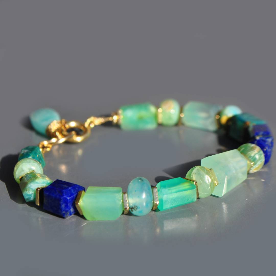 Bracelet opale bleue lapis or-2