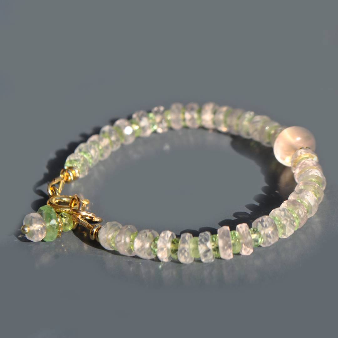 Bracelet quartz rose tourmaline verte-4