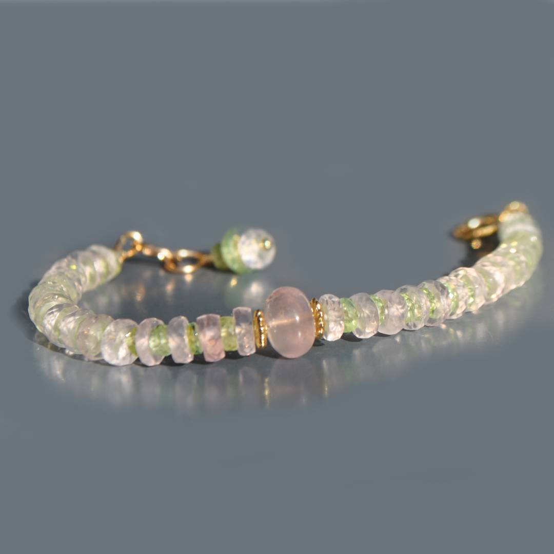 Bracelet quartz rose tourmaline verte-7