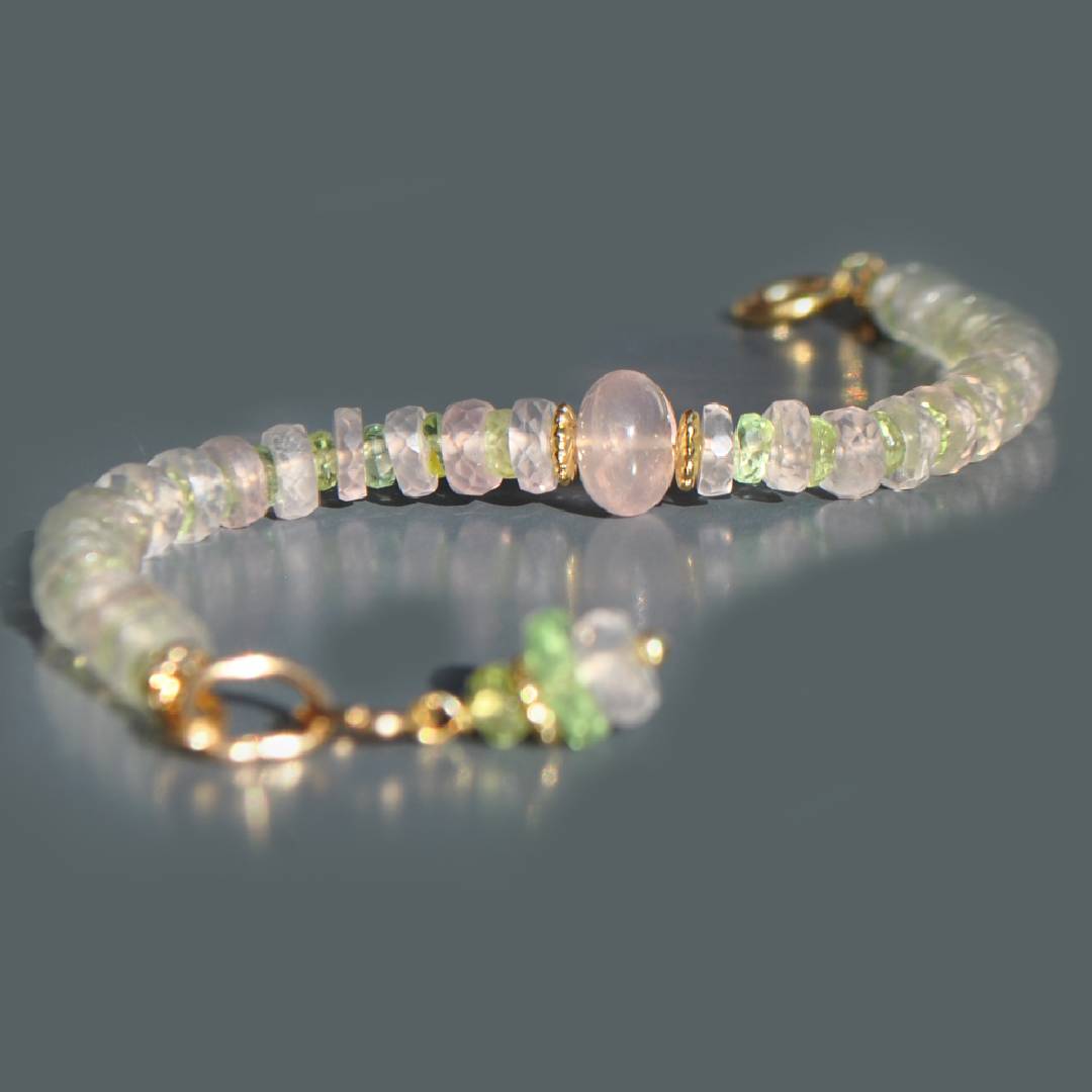 Bracelet quartz rose tourmaline verte-8