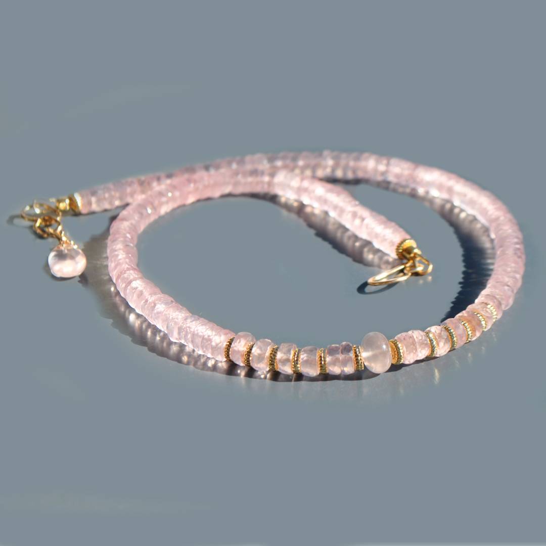 collier choker quartz rose OR-8