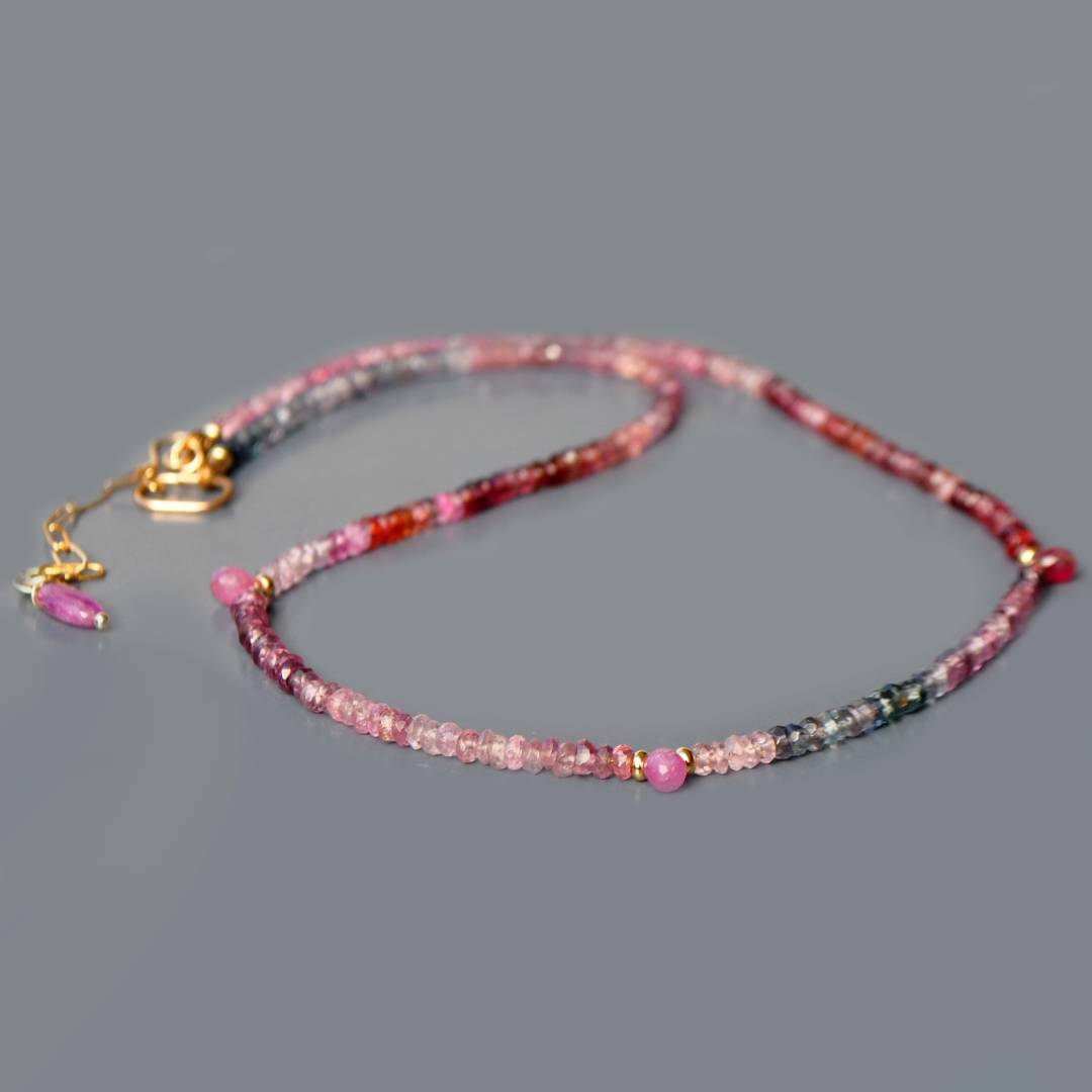 collier spinelle rose et parme-2