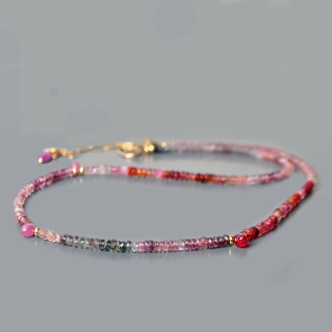 collier spinelle rose et parme-4