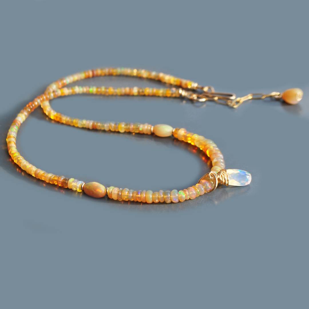 collier opale welo jaune pendentif-C