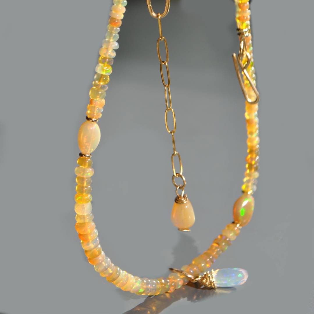 collier opale welo jaune pendentif-A