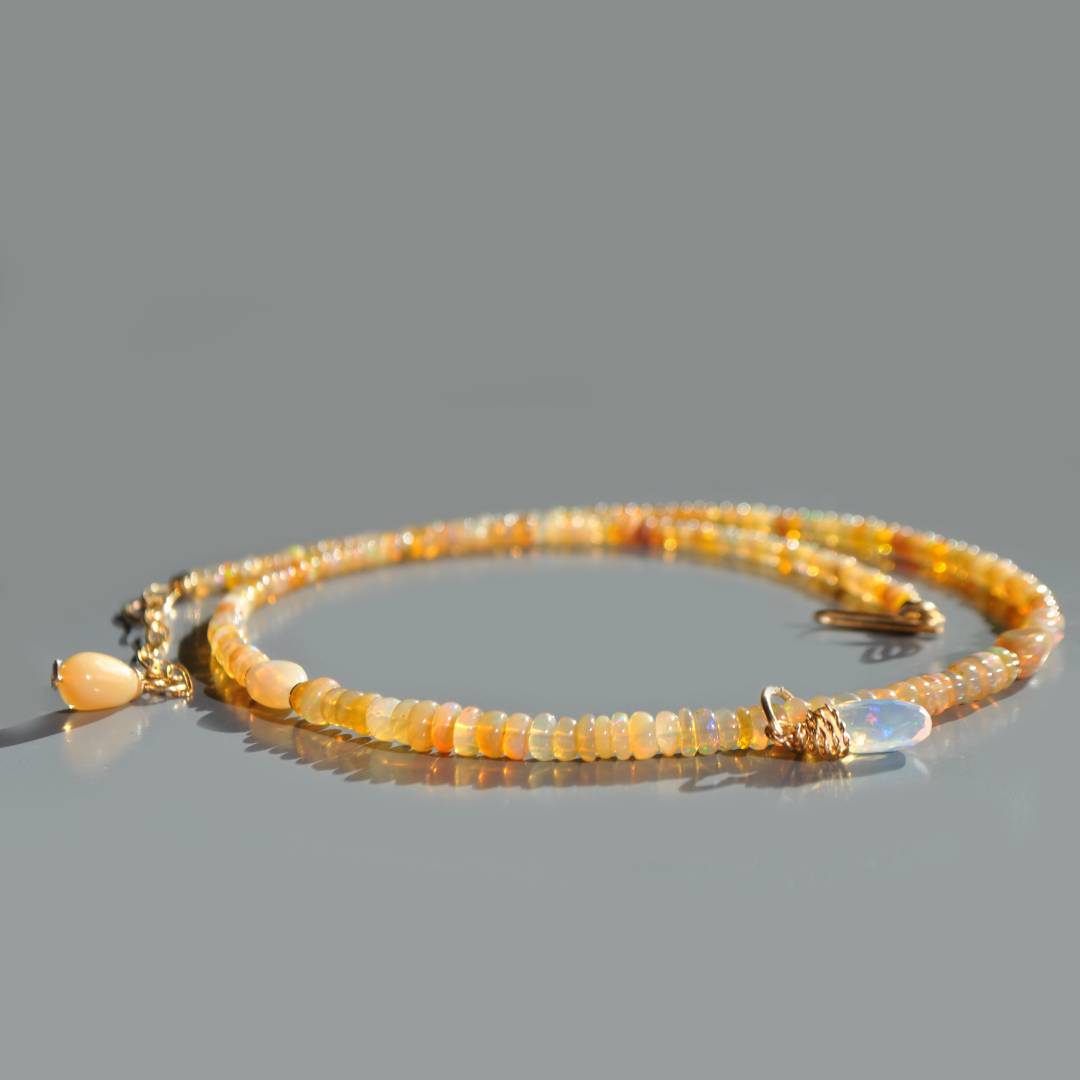 collier opale welo jaune pendentif