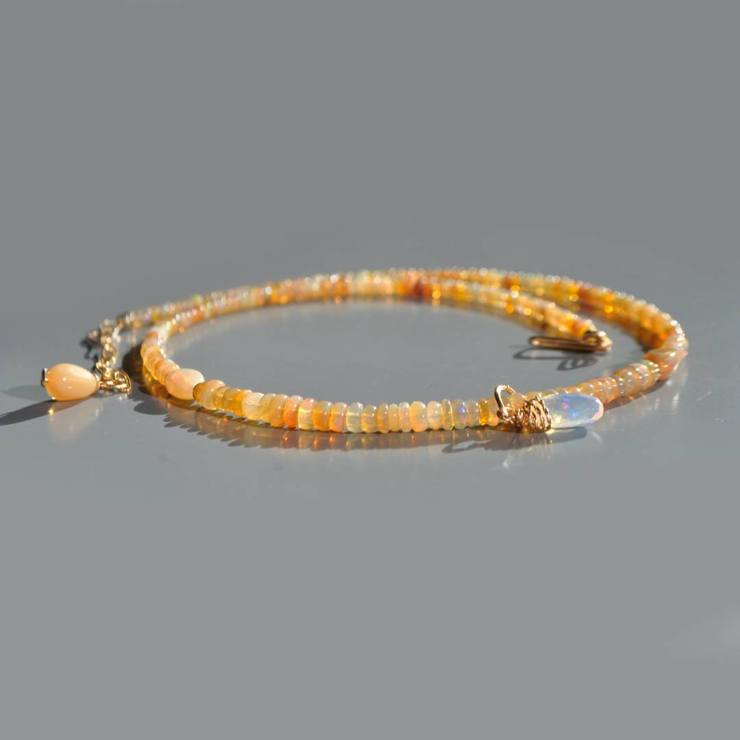 collier opale welo jaune pendentif-3