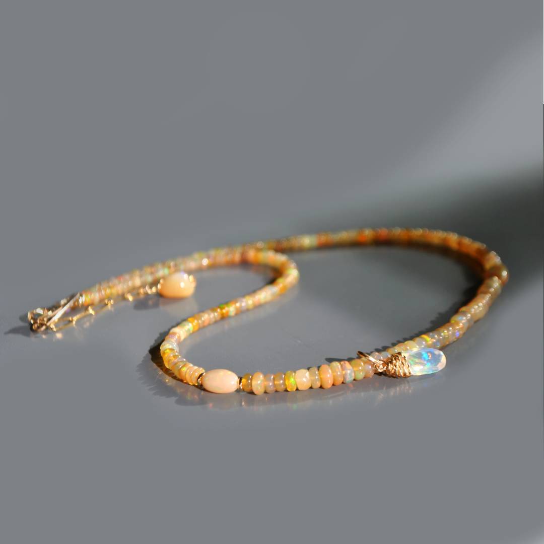 collier opale welo jaune pendentif-2