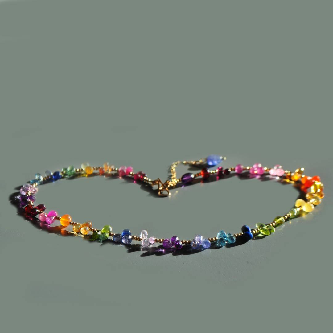 Collier court gouttes saphir-6