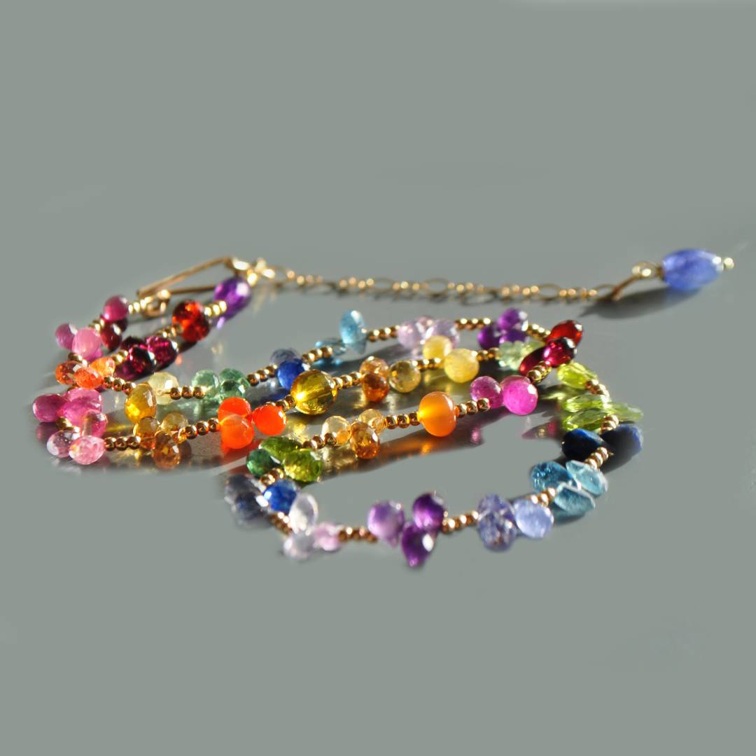 Collier court gouttes saphir-4