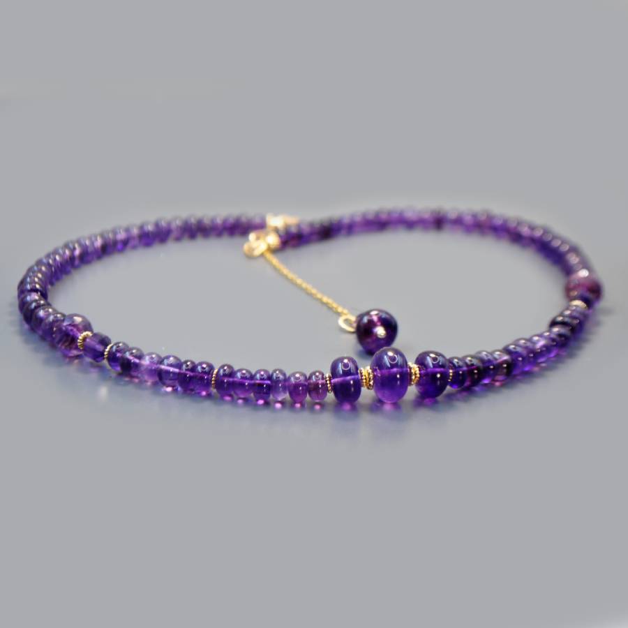 collier perle en Améthyste africaine-5