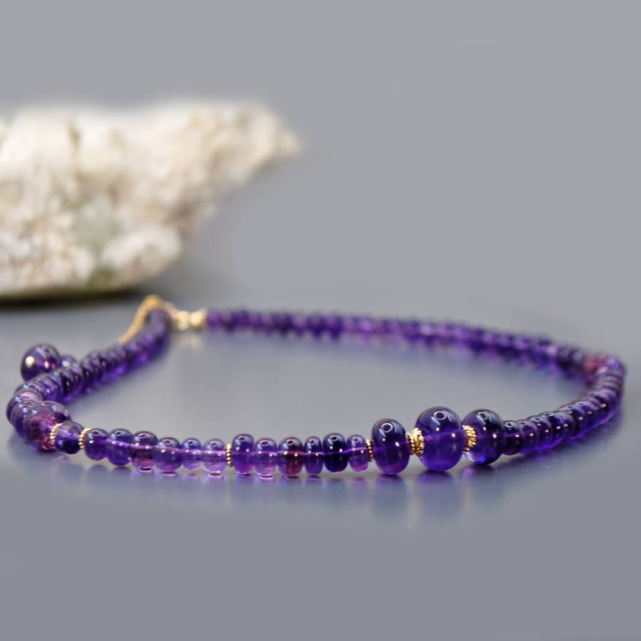 collier perle en Améthyste africaine-9