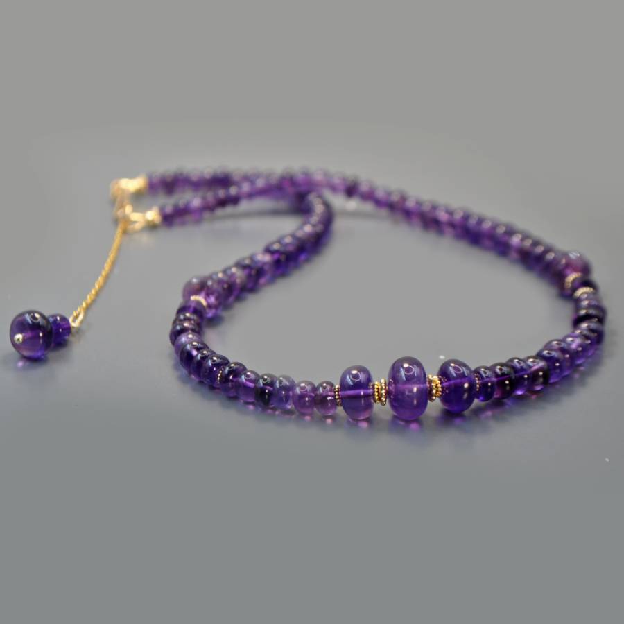 collier perle en Améthyste africaine-3