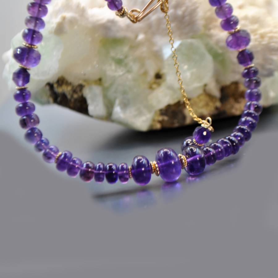 collier perle en Améthyste africaine-2