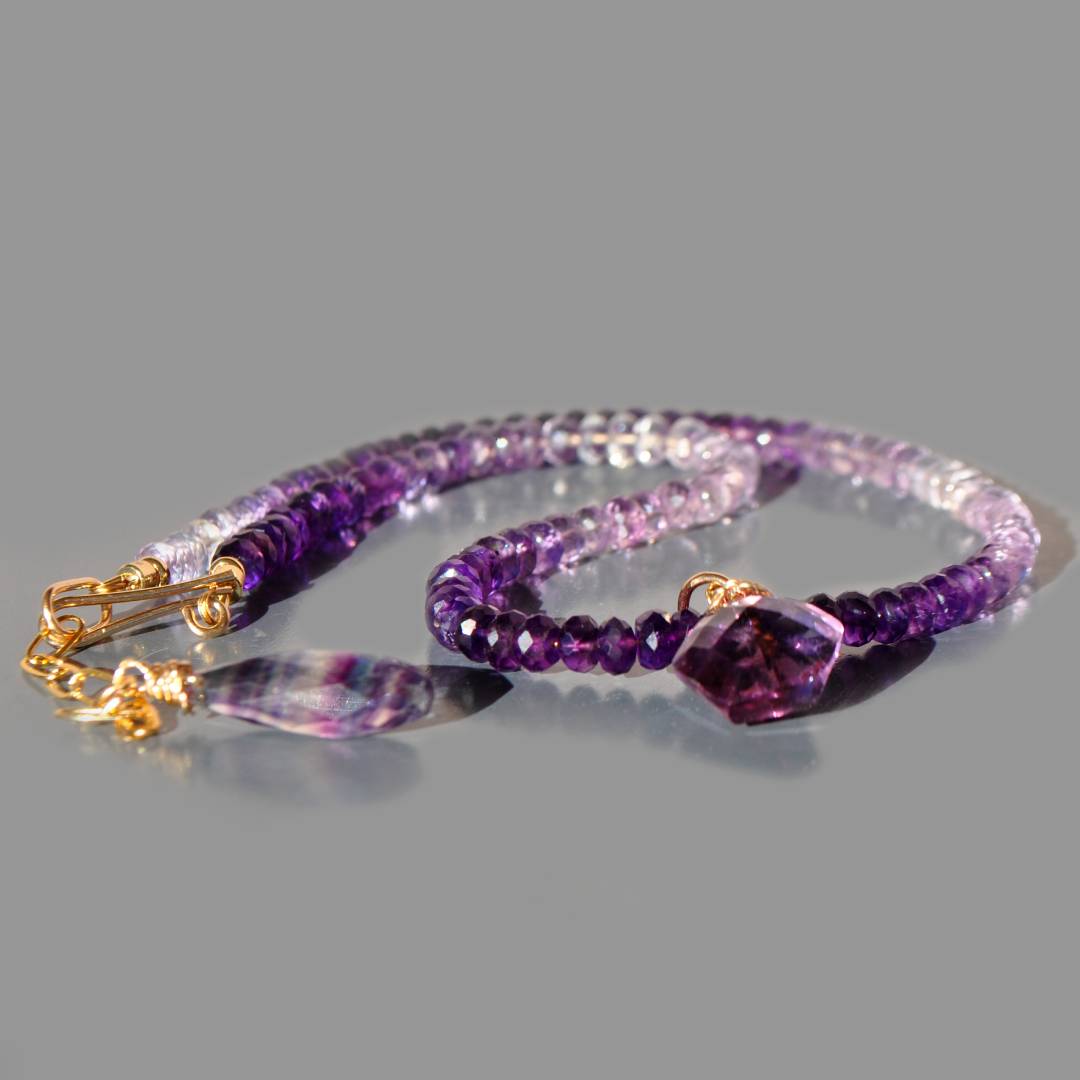 collier amethyste rose violette dégradé-1
