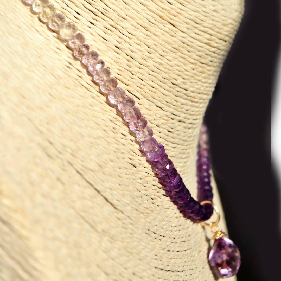 collier amethyste rose violette dégradé-A