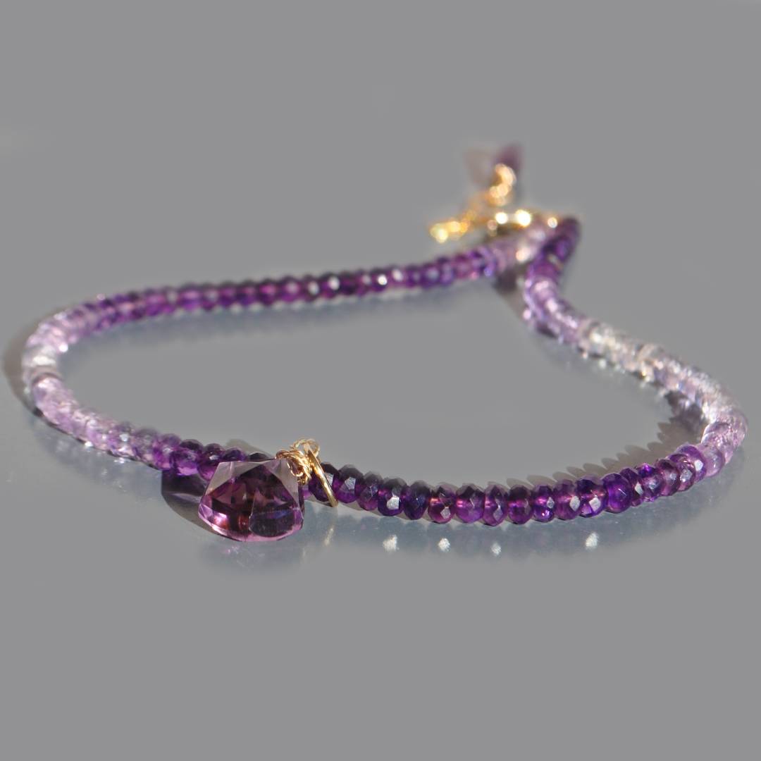 collier amethyste rose violette dégradé-F