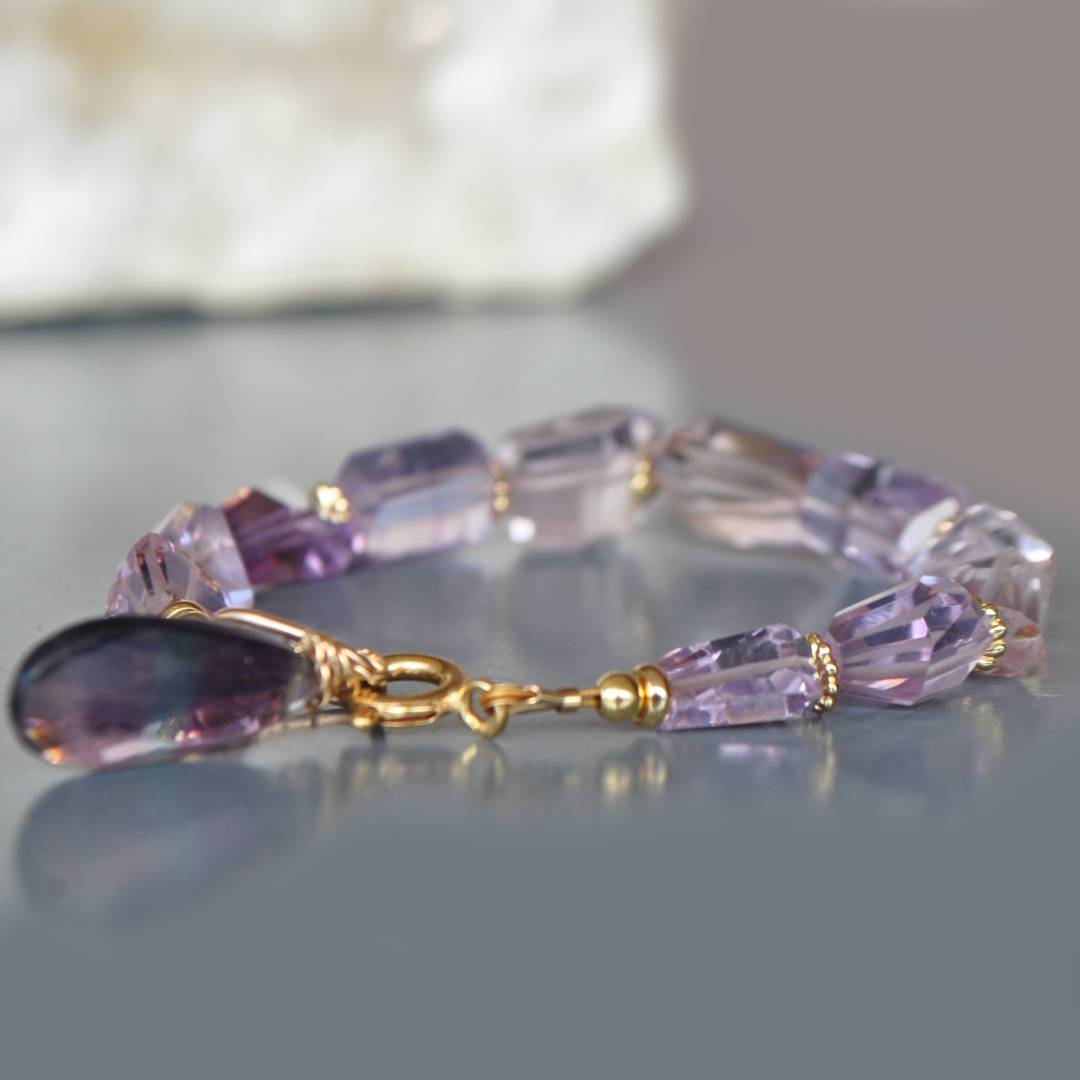 bracelet amethyste rose fluorite-1