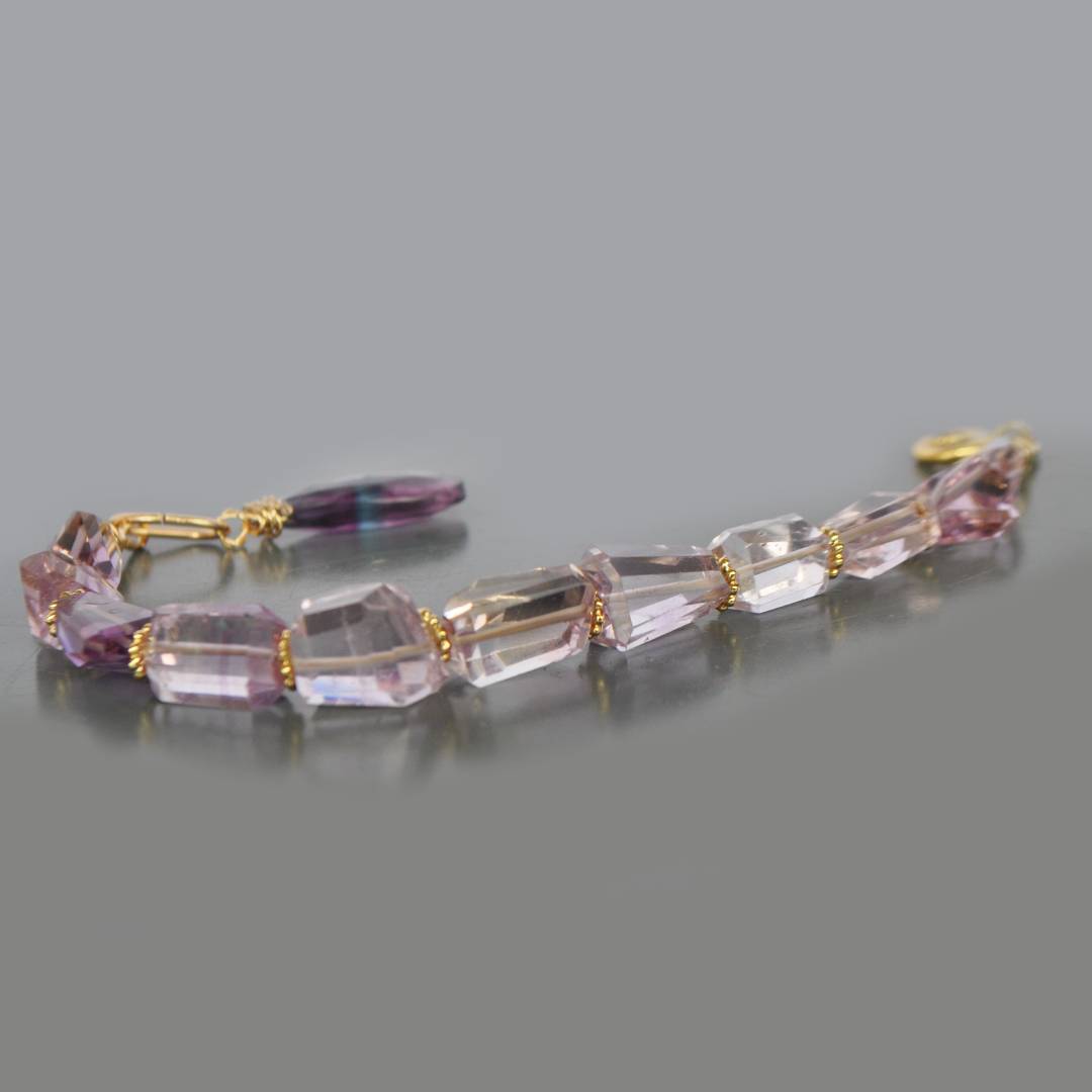 bracelet amethyste rose fluorite-7