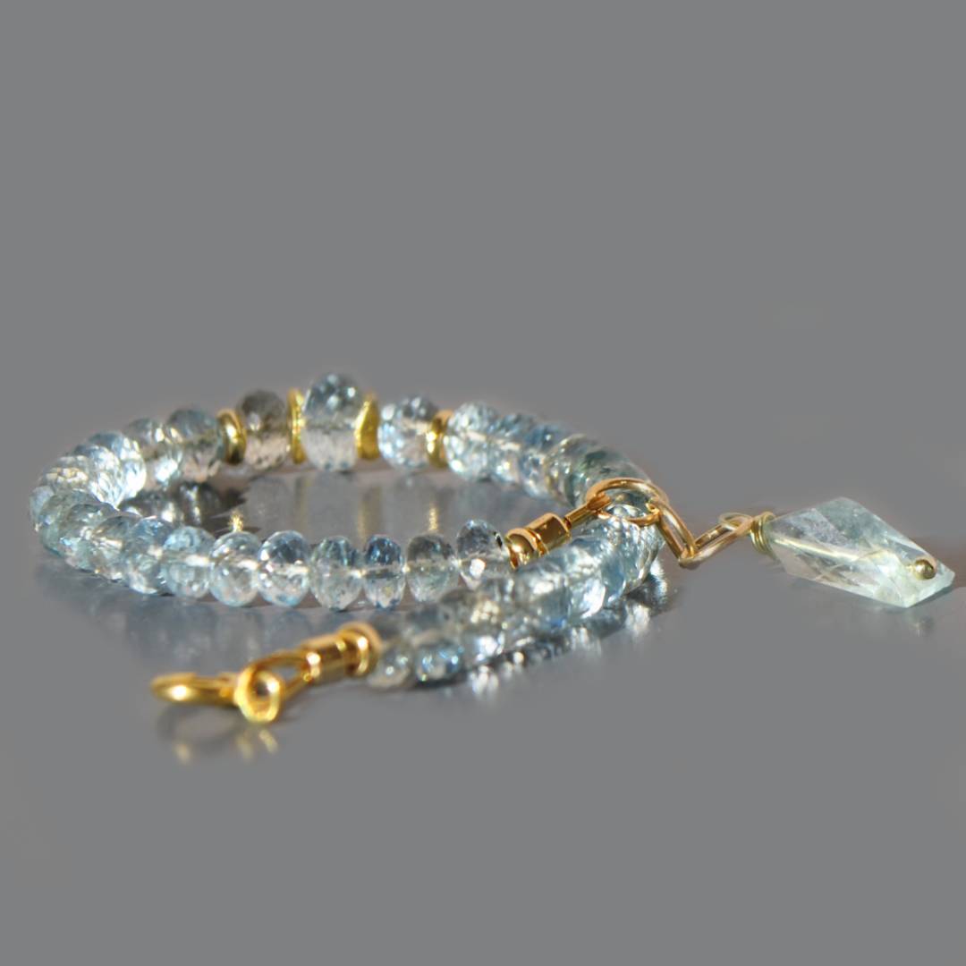 Bracelet aigue marine bleue limpide-9