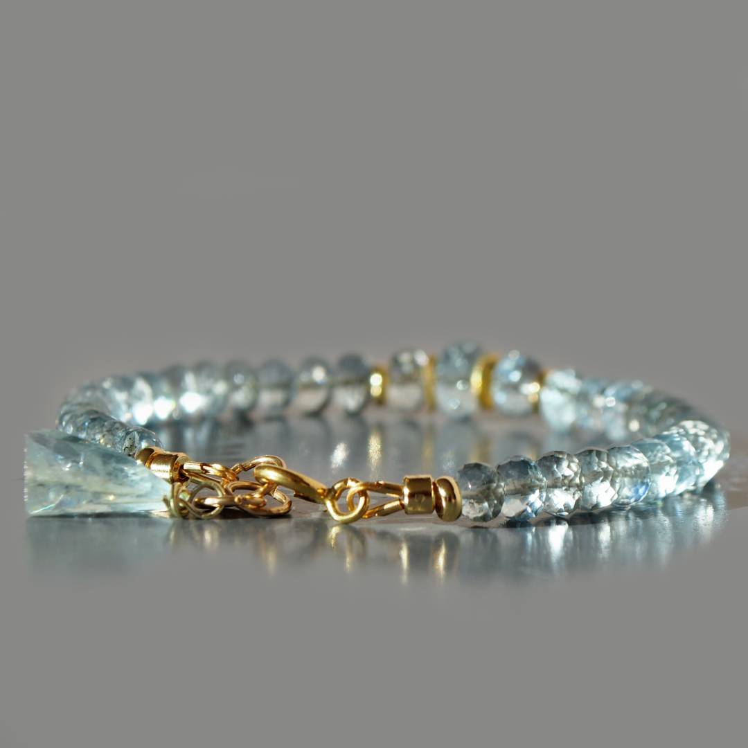 Bracelet aigue marine bleue limpide-5