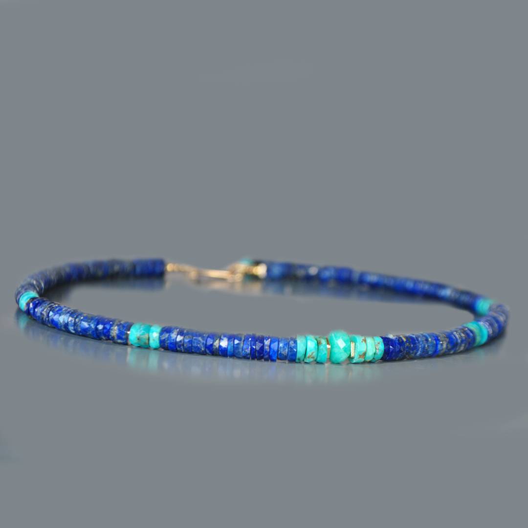 Collier Lapis Turquoise Or14K-4