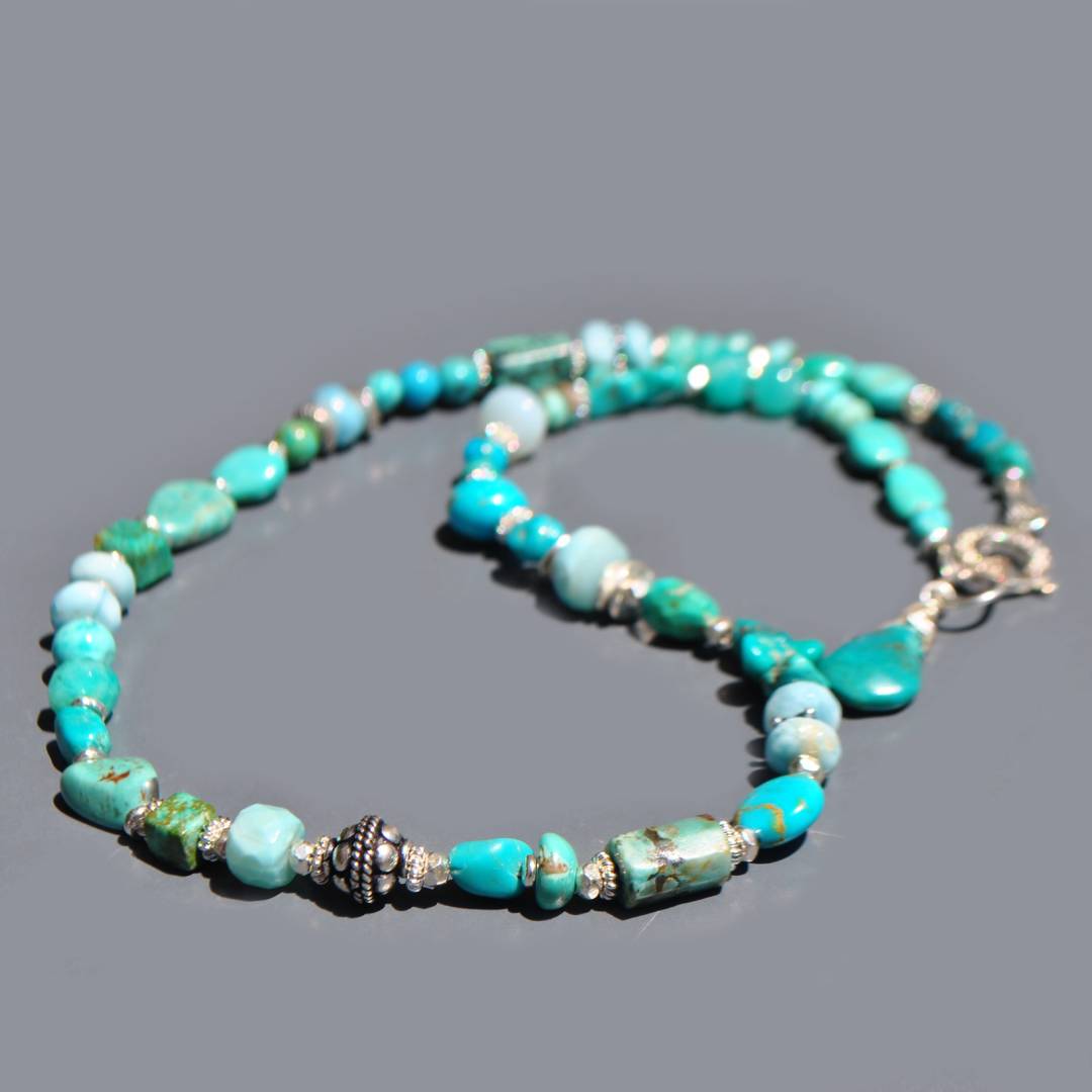 collier turquoise argent de Bali version3-4