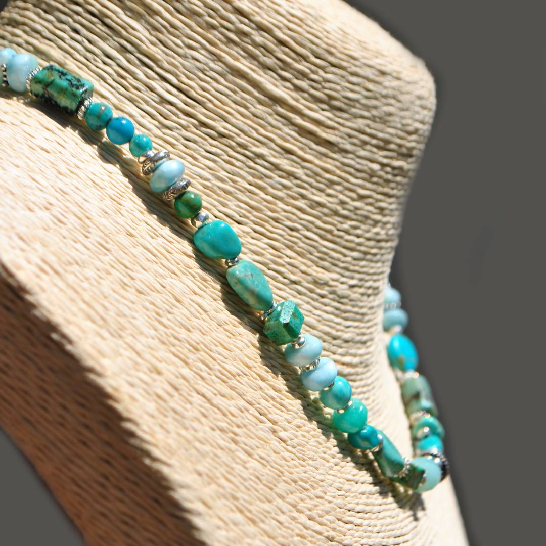 collier turquoise argent de Bali version3-B