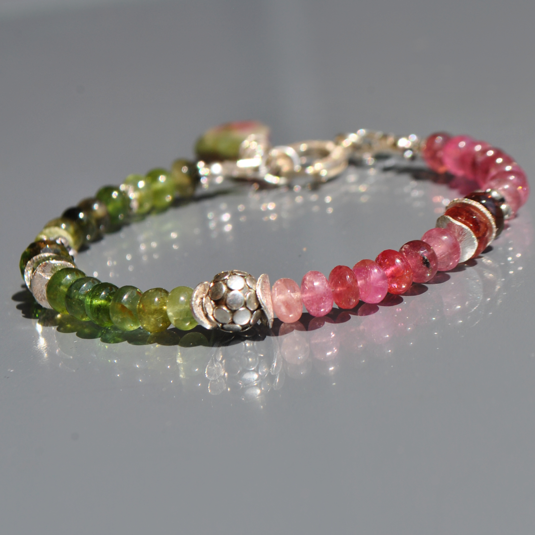 bracelet argent et Tourmaline