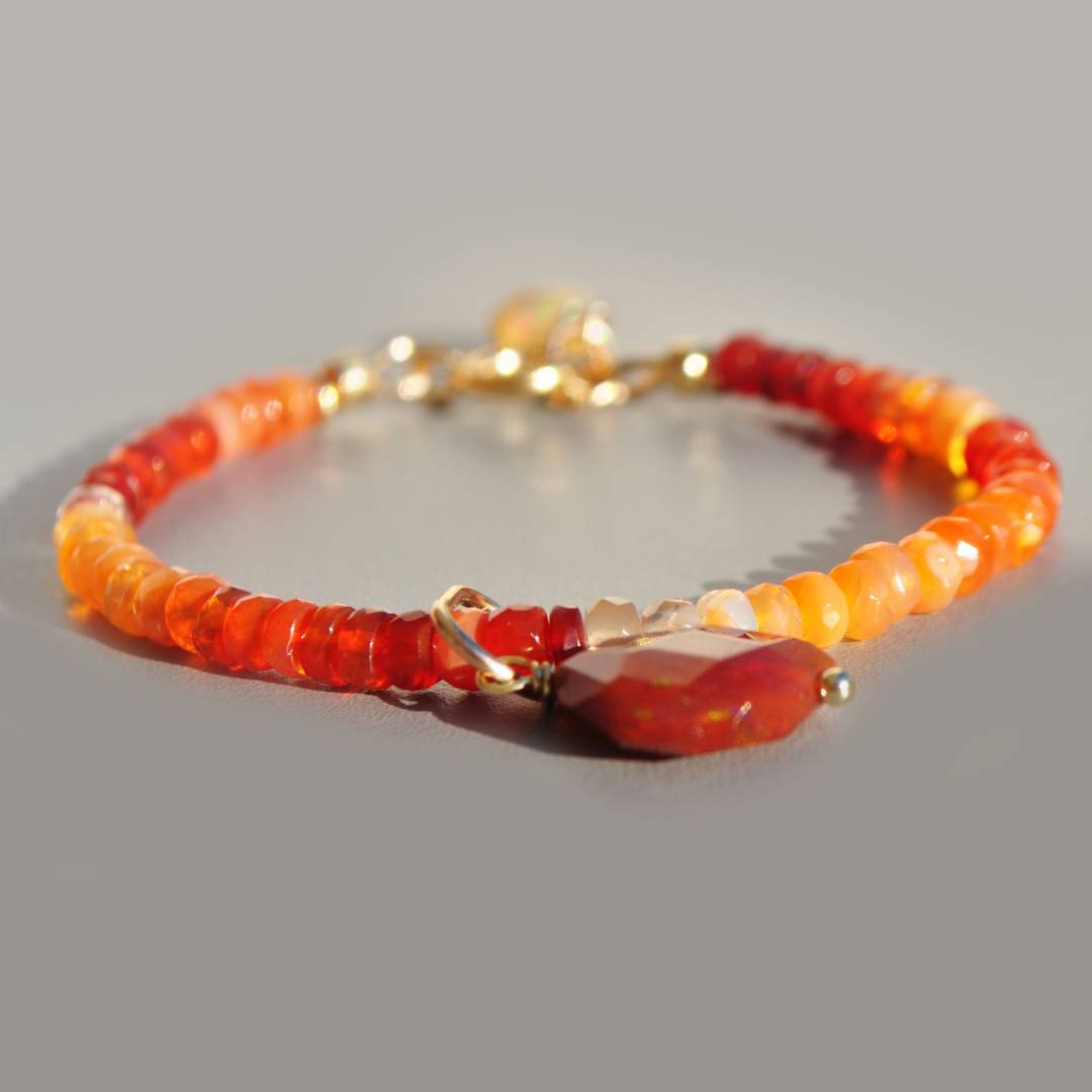 bracelet opale de feu pendentif -4