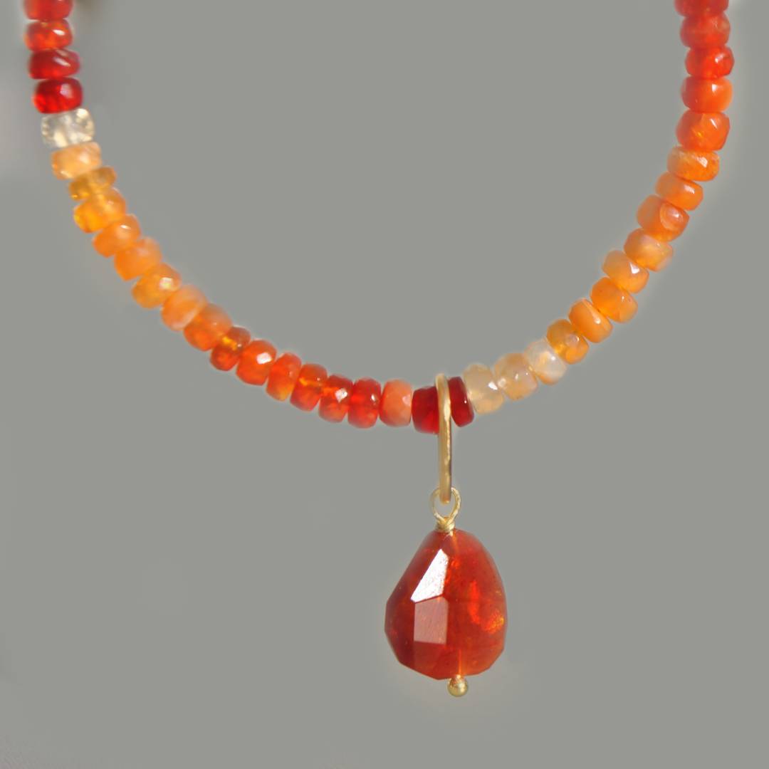 bracelet opale de feu pendentif -2