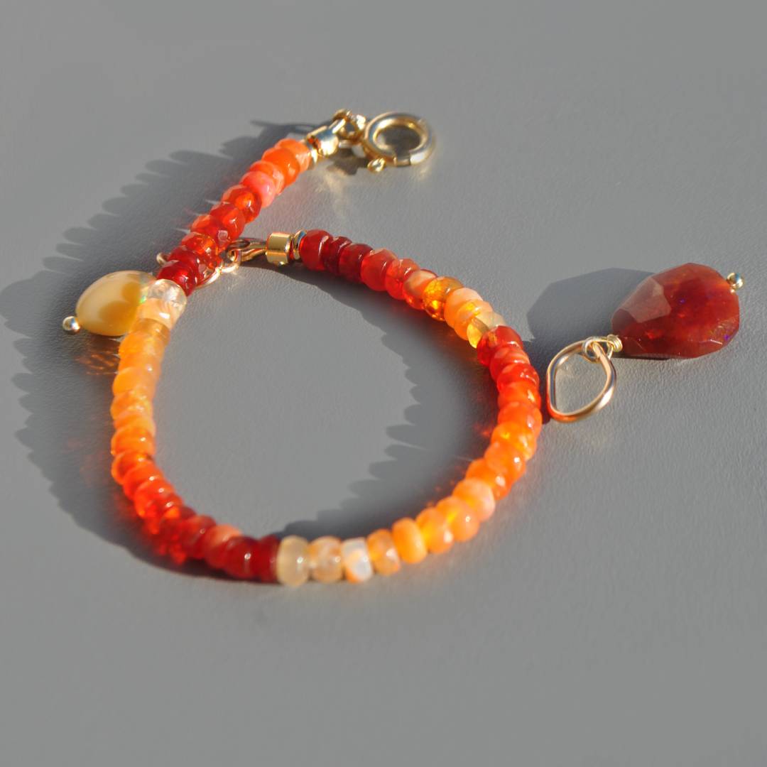 bracelet opale de feu pendentif -8