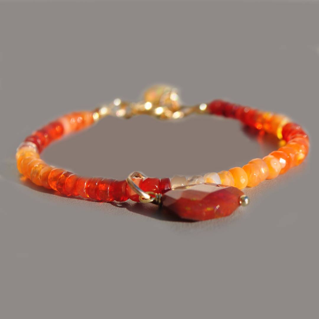bracelet opale de feu pendentif -3