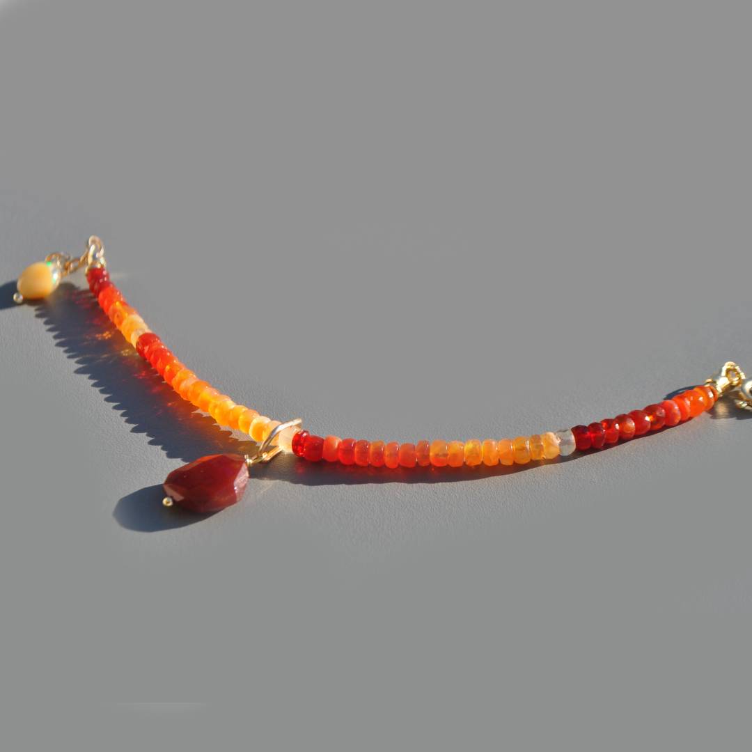 bracelet opale de feu pendentif -9