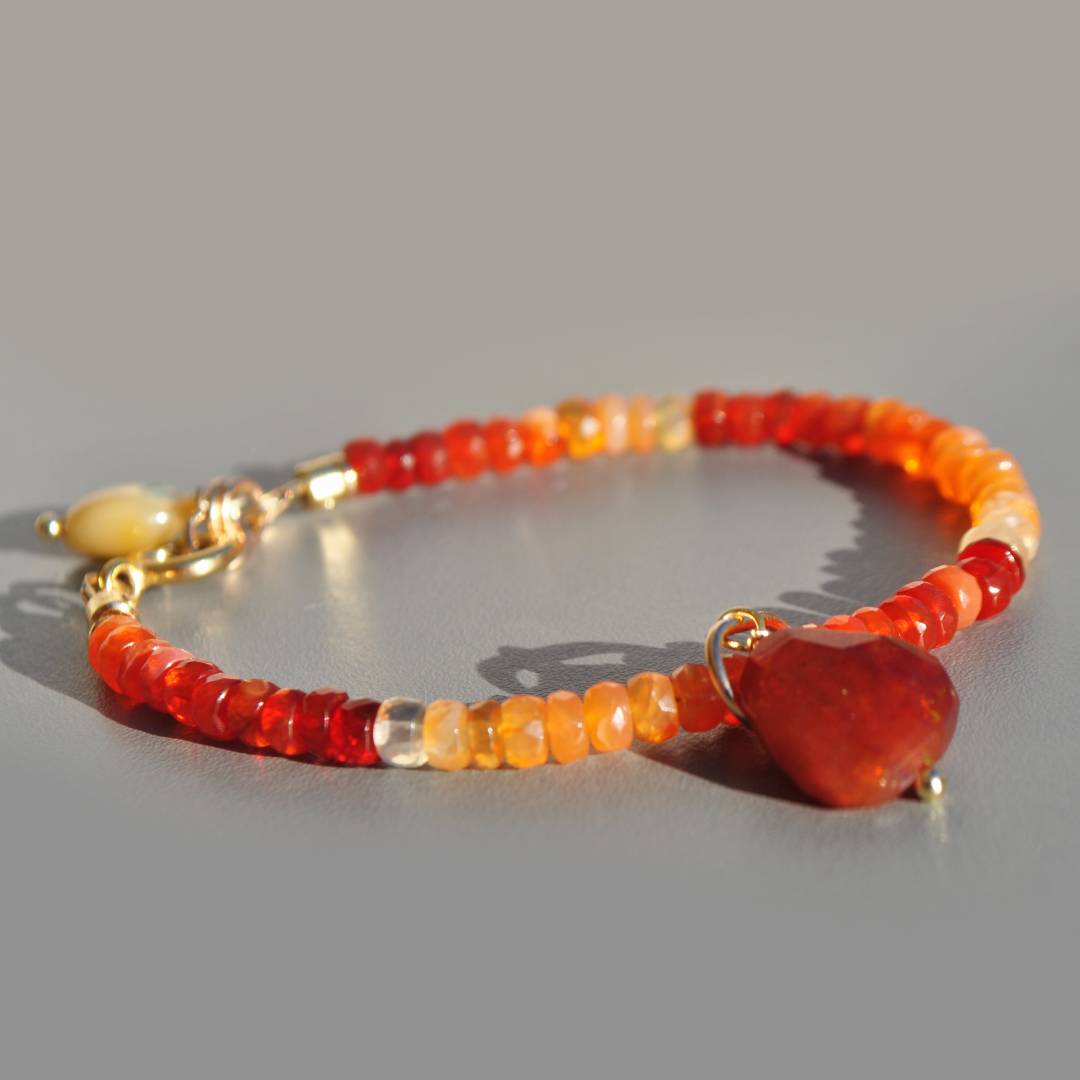 bracelet opale de feu pendentif
