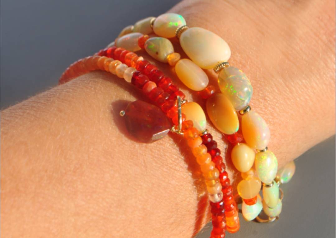 bracelets opale de feu du mexique-A