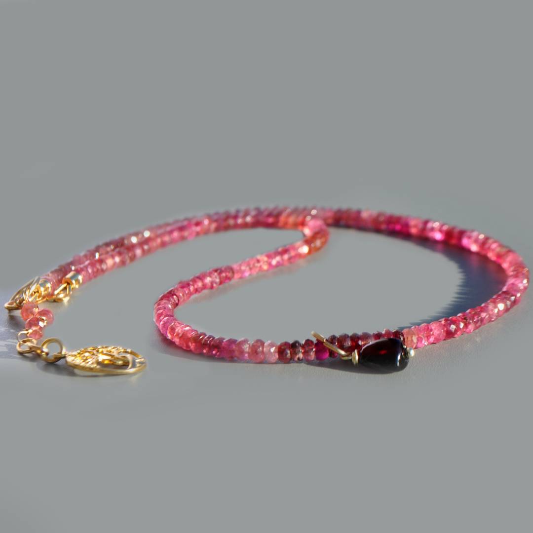 collier tourmaline rose pendentif arbre de vie-9