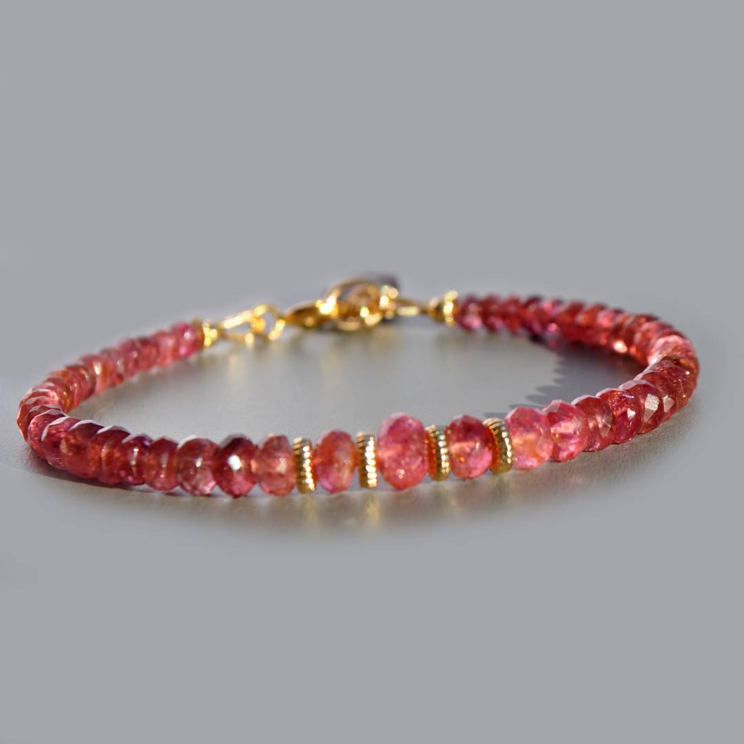 bracelet tourmaline rose rubelite