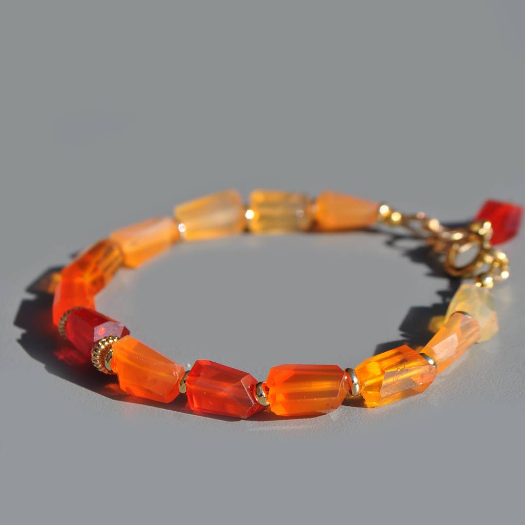 bracelet nuggets opale de feu-5