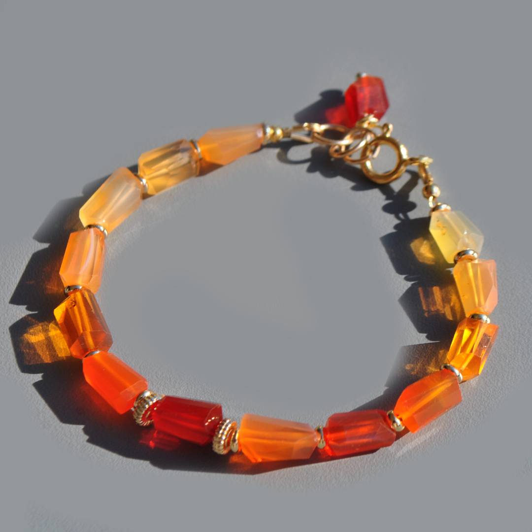bracelet nuggets opale de feu-6
