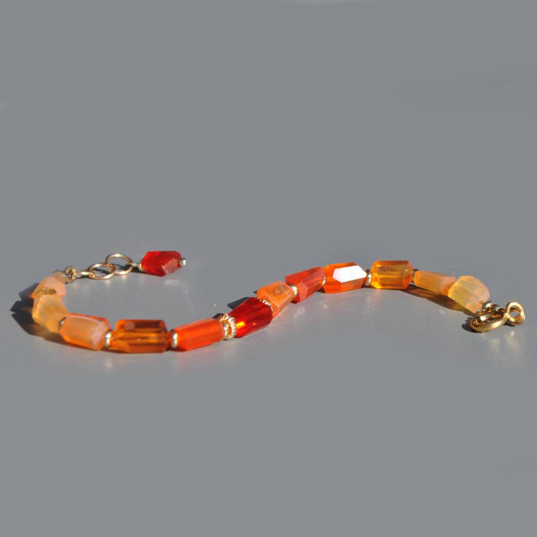bracelet nuggets opale de feu-8