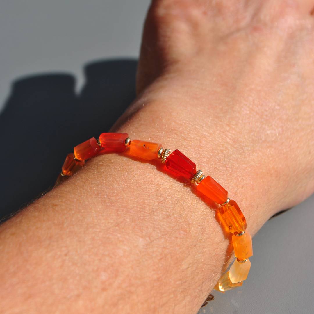 bracelet nuggets opale de feu-9