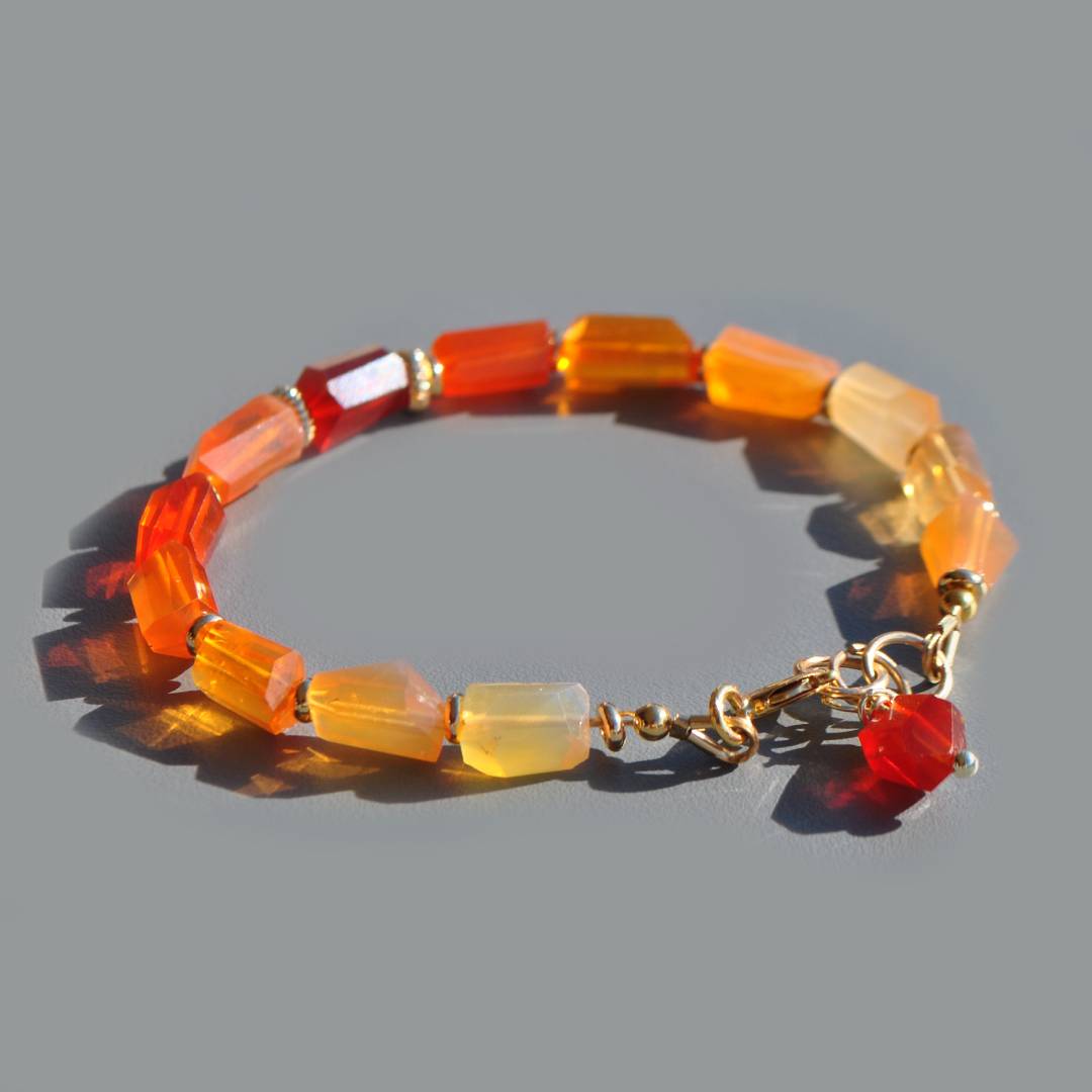 bracelet nuggets opale de feu-7