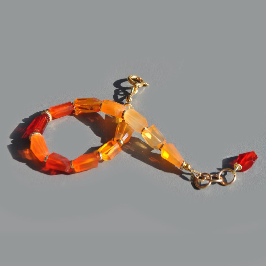 bracelet nuggets opale de feu-A