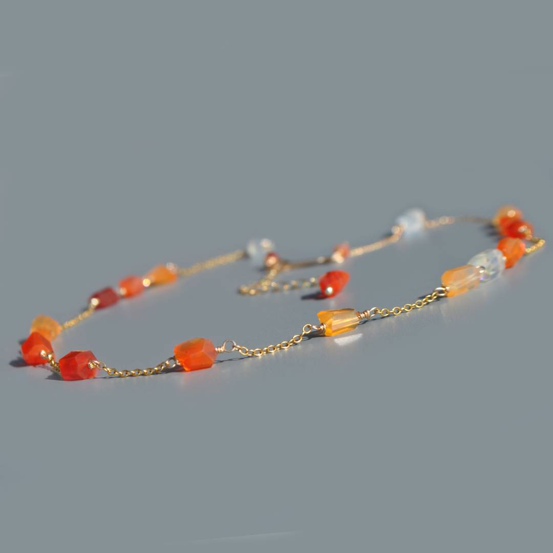 collier nuggets opale de feu-5
